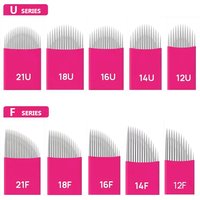100/50Pcs Microblading Needles Tebori Blades Tattoo Needles 0.16-0.18mm Manual Eyebrow Blades For Embroidery Manual Tattoo Pen