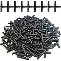 WUJIE 50-100PCS 1/4 Inch Dripper Watering Tee Connector Drip Irrigation Greenhouse Garden Tools Repair Fitting for 4/7mm Hose