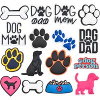 1-16pcs New Arrival Animal Dogs Shoe Charms Cartoon Colorful Claw Bone Shoe Decoration Dog Food Clog Charms Kids Favor Gifts