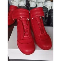Casual High Top Boots Men's Shoes Leather Patchwork Leisure Board Shoes Closure round Toe Flat Heel Rubber Sole