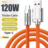 120W Super Fast Charging Cable PD Tyep C Liquid Cable Quick Usb Type C Charger Cable Phone Data Wire for Google Pixel 10a USB