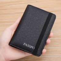 Passport Holder for Travel, Passport Cover Wallet for Women Men, PVC Passports Book Card Holder Case with Elastic Band Closure