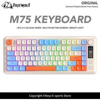 M75 FREEWOLF 2.4G Bluetooth Gaming Keyboard Smart Digital Display 82 Keys Long Battery Life Multi-Device Connection for E-Sports