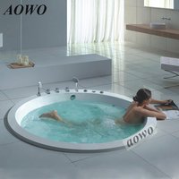 4 Person Outdoor Hammam Spa Drop-in Hot Tubs Round Whirl Pool Yacuzzi Hydro Therapy Inground Spa Function