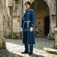 Costume de cosplay complet Roy Mustang version 2003 Fullmetal Alchemist, uniforme complet pour fête d'Halloween, mascarade pour femmes, anime