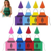 New Colorful Crayon Themed Gnome Set Fancy Dress Funny Crayon Apron Art Craft Activity Cleaning Work Apron Costume Party