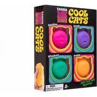 Needoh Teenie Cool Cats Squishy Mini Cute 4 Cats Fingertip Pinching Toy Sensory Squeeze Stress Relief Anti Anxiety Fidget Toys