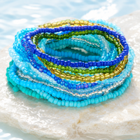 16/20 Pcs Bohemian Summer Beach Rice Beads Bracelets for Women Handmade Colorful Beaded Bracelet Travel Vacation Party Jewelry