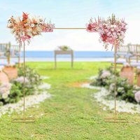 Metal Wedding Garden Flower Stand Background Display Arch Stand Gold Rectangular Frame Detachable Design 78.74*82.67in