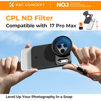 K&F CONCEPT 58mm Variable ND2-32 Filter or CPL Polarizer Filter for iPhone 17 Pro Max with Magnetic Lens Filter Adapter MagSafe