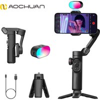 AOCHUAN-Kit inteligente XE, estabilizador de cardán para teléfono inteligente, iPhone, grabación de vídeo, luz de relleno magnética, cardán