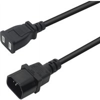 IEC 320 C14 to US female American Standard universal socket C13 AC PLUG CONVERTER IEC320 C14 2PIN to Nema 1-15R AC power cable