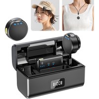 100M Wireless Microphone for Phone Professional Magnetic Lavalier Microphone with Charging Box Noise Reduction for Recording