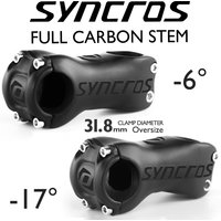 SYNCROS T800 Carbon Fiber Alloy Cover MTB Road Stem -6°/-17° 31.8mm 28.6mm 70-120mm Half Matte Gloss Black Super Light Strong