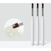3pcs Nail Art Brush Set, Flat Head Gel Painting Brushes, Professional Nail Extension & Gel Building Tools, Perfect for Manicure