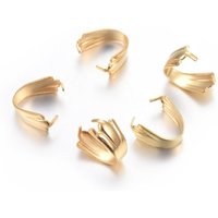10Pcs 304 Stainless Steel Snap on Bails Golden 10.5x10.5x5.5mm Pin 1mm