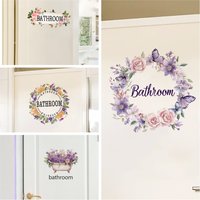 Bathroom Toilet Plant Signage Wall Stickers For Bathroom Decor Room Decor Aesthetic Home Decoration Accessories Toilet Stickers