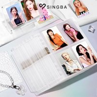 SINGBA 20Pcs 7-Hole A5 Photocard Sleeves Acid free Clear Matte 4-Pocket Protector Binder Pages for 3" 3.5" Card Album Storage