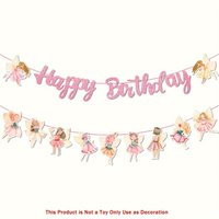 Fairy Birthday Party Decoration Flower Fairies Girls Birthday Banner Fairy Hanging Decoration Colorful Happy Birthday banner