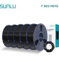 SUNLU 5 kg PETG 3D-Filament, 1,75 mm, ordentlich gewickelt, hohe Zähigkeit, 3D-Druckspulenfilament für FDM-3D-Druckermaterialien, schnelles Schiff
