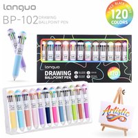 LANGUO Multicolor Pens 28/30 Colors 10-in-1 Colored Ballpoint Pen 0.8mm Fine Point Smooth Writing Retractable Ballpoint Pens