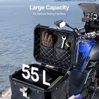 Aluminum Case Motorcycle Tail Box Trunk 45L 55L 65L Waterproof Universal Top Tail Rear Luggage Tool Cases Storage Box For BMW