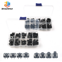 8 Models 12×12mm 4Pin Tact Switch Assortment Kit DIP SMD 4.3 to 12mm Height Micro Tactile Push Button Keys 50Pcs