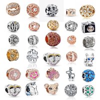 1Pcs/lot Micro Inlaid Diamond Hollow Bead Tree Leaves DIY Accessories Gift Bead Jewelry Women's Bracelet Silvering
