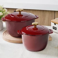 Enamel Cast Iron Crockpot 16cm-20cm Multifunctional Soup Casserole Pot High Value Household Rice Kettle Cooker