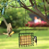 Suet Feeder Squirrel Proof Cage Birdwatching Station Reusable for Wild Birds Woodpeckers Hummingbirds Outdoor Garden Hanging