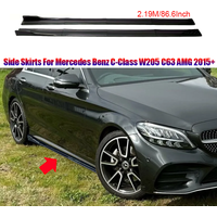 Dla 2015+ Mercedes-Benz Akcesoria W205 C63 C43 4Doors AMG C-Class Side Skirt Extension Diffusor 8Pcs ABS Lip