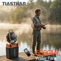 Portable Light Fan 30000mAh with 4Nozzle Mist Spray, Fall Self-Stopping – Outdoor 6L Water Tank Spray Camping Fan for Camping