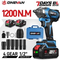 ONEVAN 1200N.M Torque Brushless Electric Impact Wrench Cordless 1/2inch Car Repair Screwdriver Drill Tool For Makita Battery Pin image 4