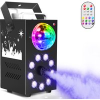 Datewink 700W Smoke Fog Machine 9LEDs RGB Stage Lights Effect Remote Control Fogger Ejector For Disco DJ Christmas Party Wedding