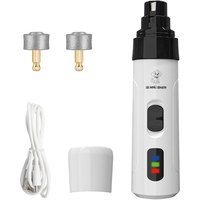 USB Rechargeable Pet Nail Grinder - Quiet Electric Dog Cat Nail Trimmer Grooming Tool for Paws Clipping