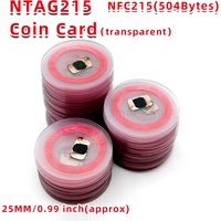 NFC NT/AG 215 Coin Transparent Cards 13.56Mhz RFID Tags Cards Compatible with Tagmo NFC Enabled Mobile Phones and Devices