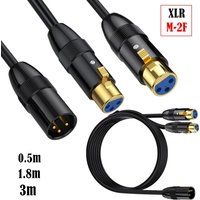 XLR 3P Splitter Cable, XLR Male to Dual XLR Female Y-Splitter 3Pin Balanced Microphone Cable (XLR-M to Two XLR-F)