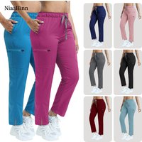 New Pet Surgery Pants Women Men Medical Scrub Work Bottoms Unisex Stretch Beauty Salon Work Trousers Pharmacy Doctor Nurse Pants