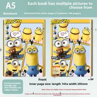 Minions animation cartoon cute student notebook kawaii stationery A5 plastic cover book lined diary movie merchandise wholesale