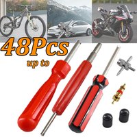 1-48Pcs Tire Valve Repair Kit Tire Valve Core Remover Installation and Removal Tool Car Bicycle Motorcycle Repair Tool Wrench