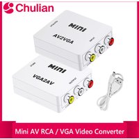 Mini AV2VGA Video Converter Convertor Box AV RCA CVBS to VGA Video Converter Conversor with 3.5mm Audio to PC HDTV Converter