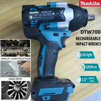 DTW700 Makita Cordless Impact Wrench 18V Brushless Motor 1200Nm Variable Speed Electric Wrench High Effieiency Durable Auto Stop