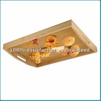 Wooden Tray with Handles, Living Room Coffee Table Footstool Tray, Oversized Wooden Dinner Tray, Breakfast Decoration-A69M