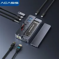 Acasis 10-in-1 Docking Station&M.2 NVMe Enclosure with HDMI 4K60Hz 100W PD 1Gbps RJ45 USB-A Ports for MacBook Pro/Air Windows PC image 4