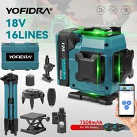 YOFIDRA 16 Linien 4D Laser Level Selbstnivellierende Ultra Leistungsstarke Grüne Strahl 360 Horizontale Vertikale Für Makita 18 V Batterie Pin