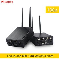 Wireless Audio Transceiver Adapter 100M XRL RCA 6.35MM 3.5MM 5 in 1 Wireless Audio Transmitter and Receiver for Active Speaker