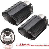 2PCS 63mm-101mm Carbon Fiber Muffler Tip Universal Exhaust Pipe Mufflers Nozzle Stainless Glossy Black End Tip