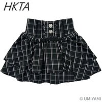 Japanese Sweet Cute Versatile Love Gem Cake Skirts Women Mine Lolita Waist Double Ruffle Edge Black Plaid Short Skirts Ladies