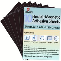 10 PCS 16Mil 3.5x5 Inch 89x127mm Self Adhesive Magnetic Paper Sticky with Adhesive Backing Flexible Magnet Sheets