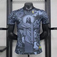 2026 Brazil Special Edition Jesus Black Grey AdultKids Football T-shirt Summer Football Training T-shirt Sports Street Clothing